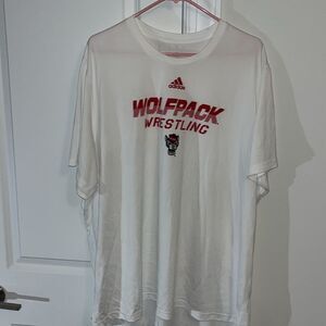 Adidas NC State Wolfpack wrestling team issue practice creator T shirt 3XL White